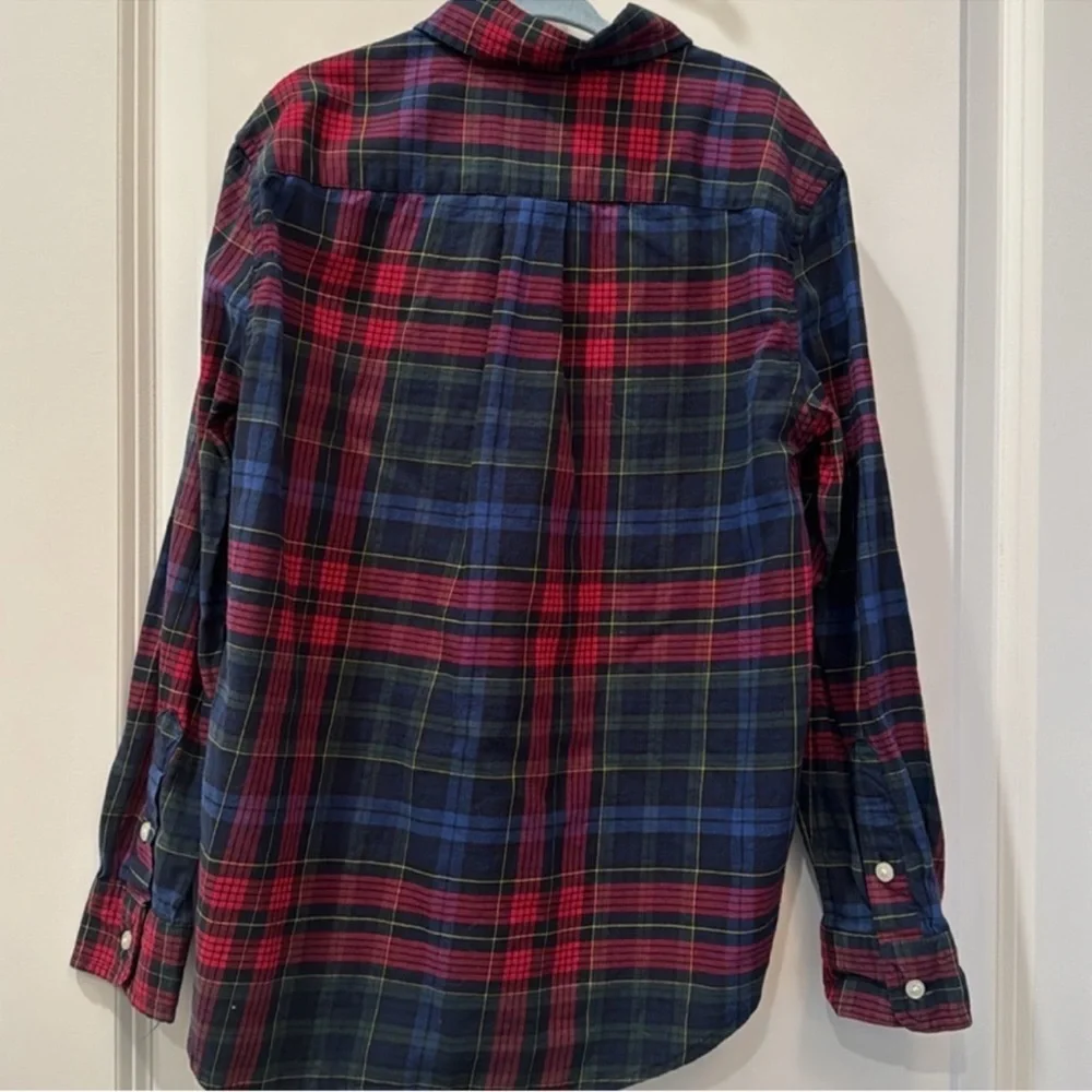 RALPH LAUREN Boy’s size 7 Red blue and green holiday plaid  button down